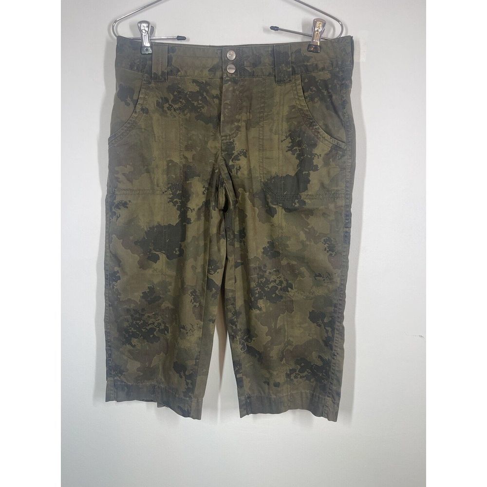 Koppen Women’s Camo Capri Leg Outdoor Rip‎ Stop Fabric Pockets Size 4 Hiking